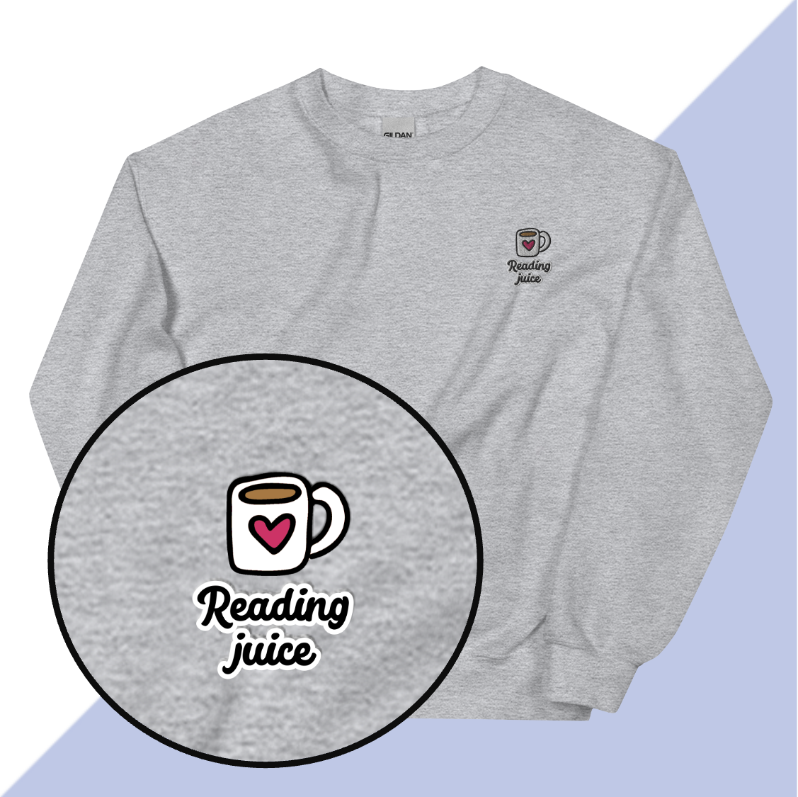 READING JUICE Embroidered Unisex Sweatshirt Lit City Apparel