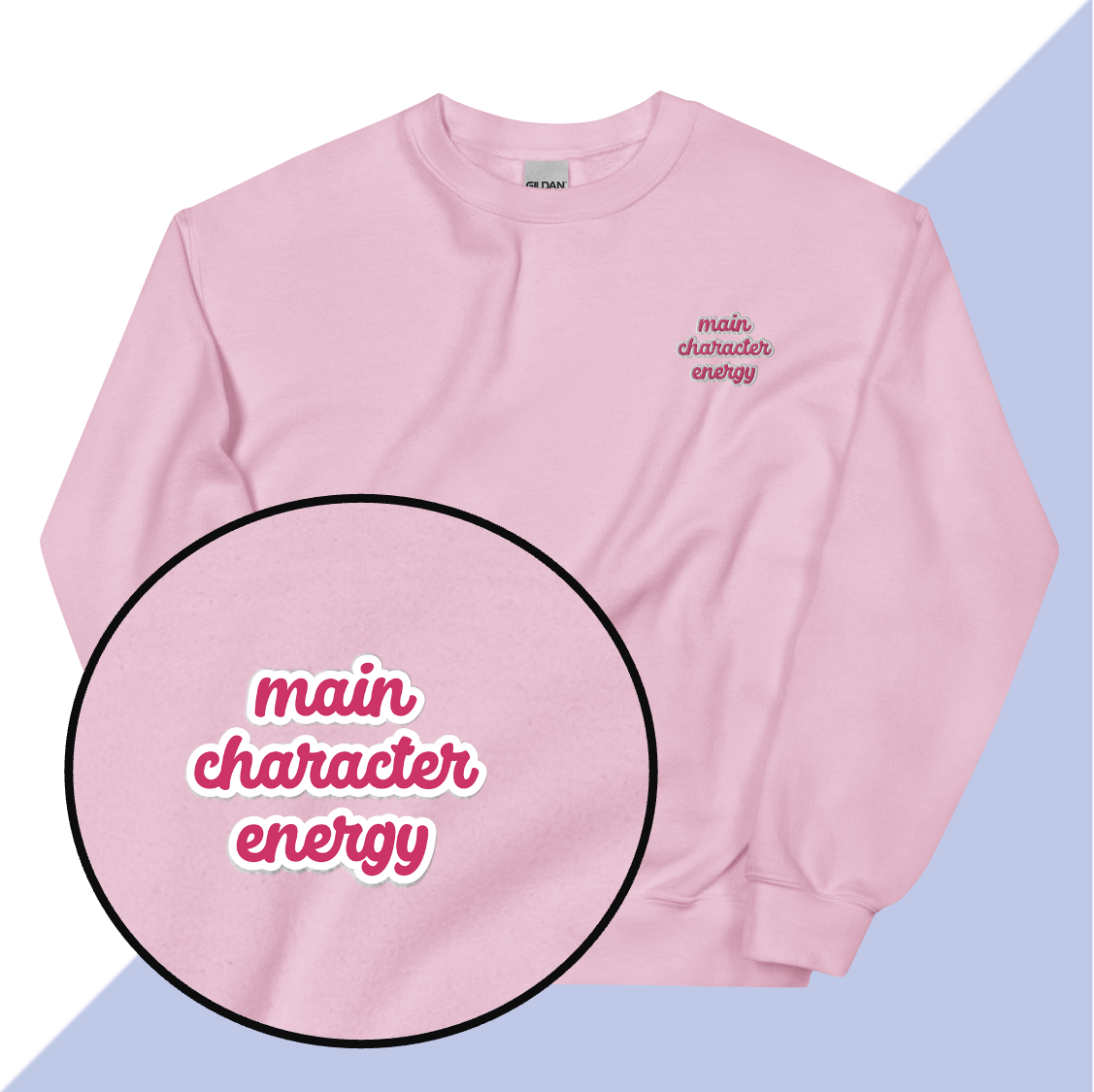 MAIN CHARACTER ENERGY - Embroidered Unisex Sweatshirt