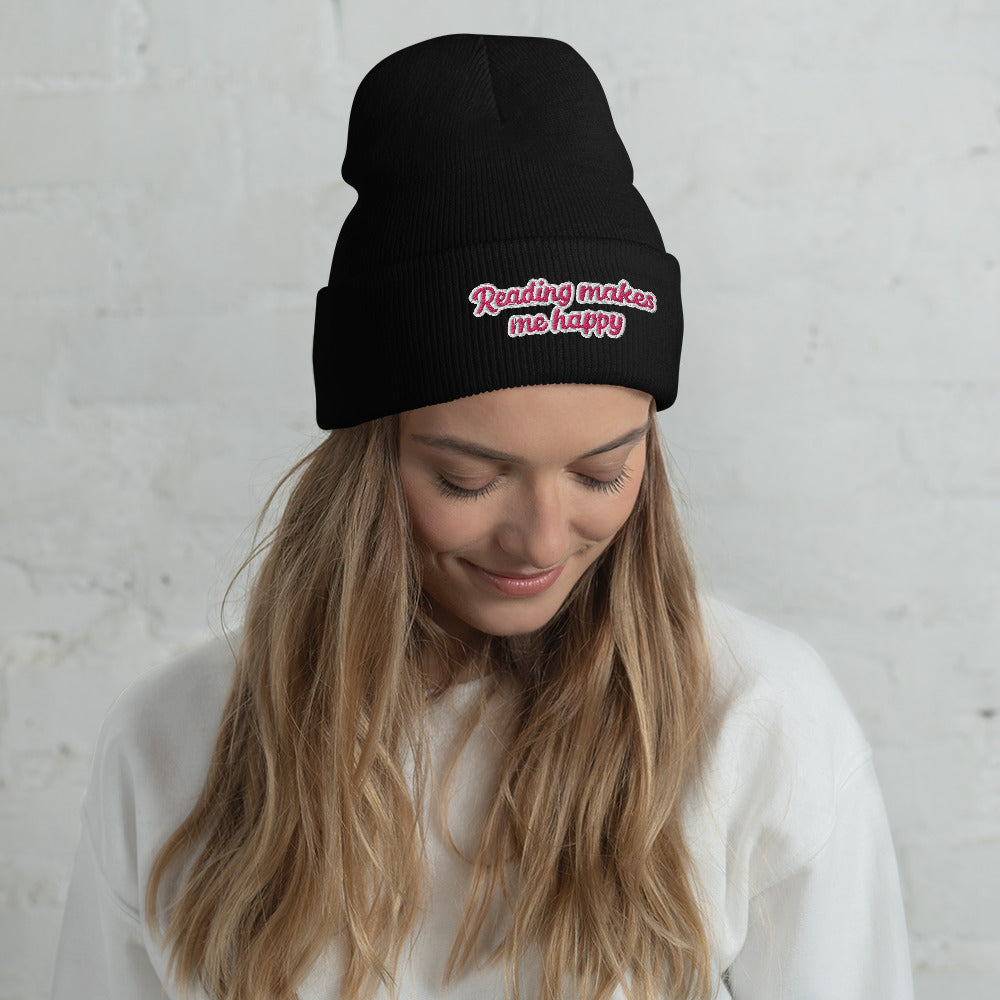 READING MAKES ME HAPPY - Cuffed Beanie