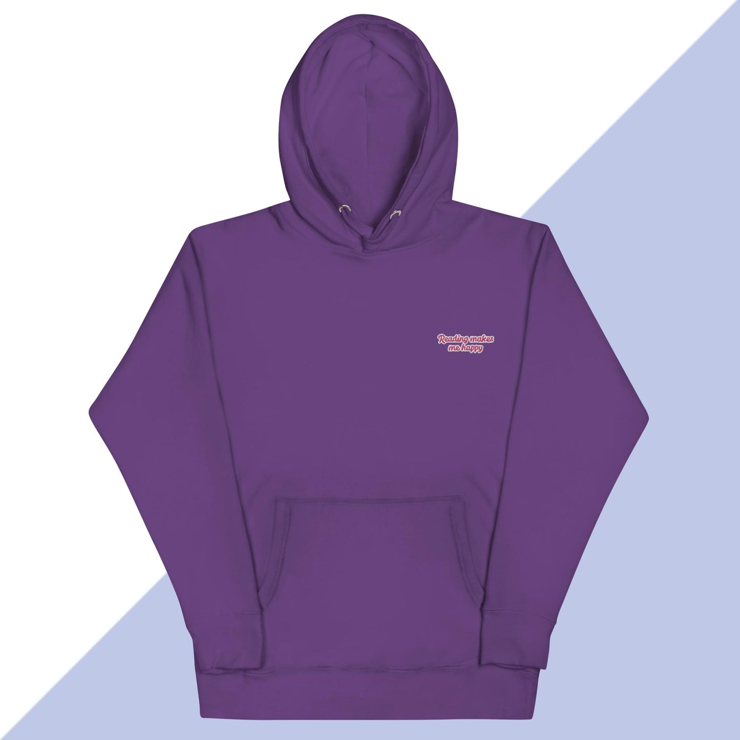 READING MAKES ME HAPPY - Embroidered Unisex Hoodie