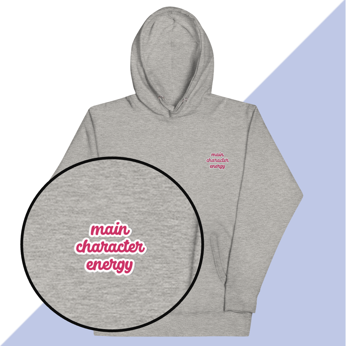 MAIN CHARACTER ENERGY - Embroidered Unisex Hoodie