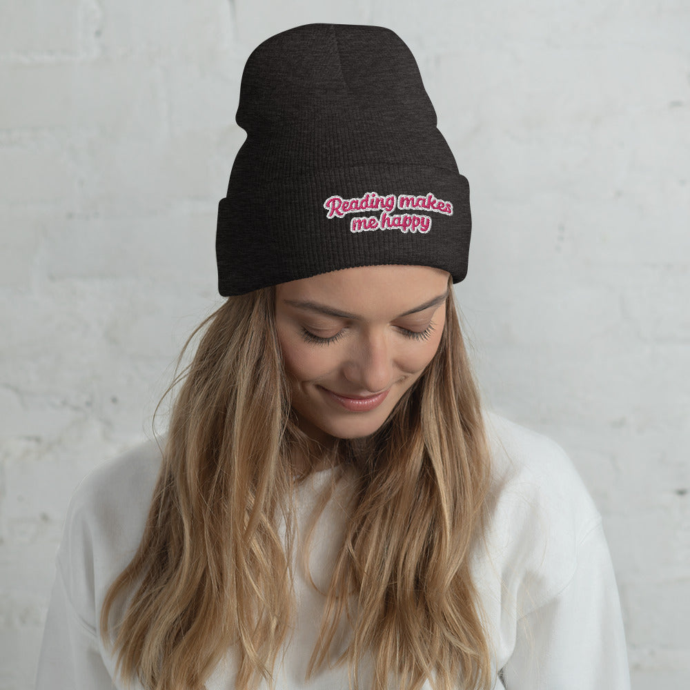 READING MAKES ME HAPPY - Cuffed Beanie
