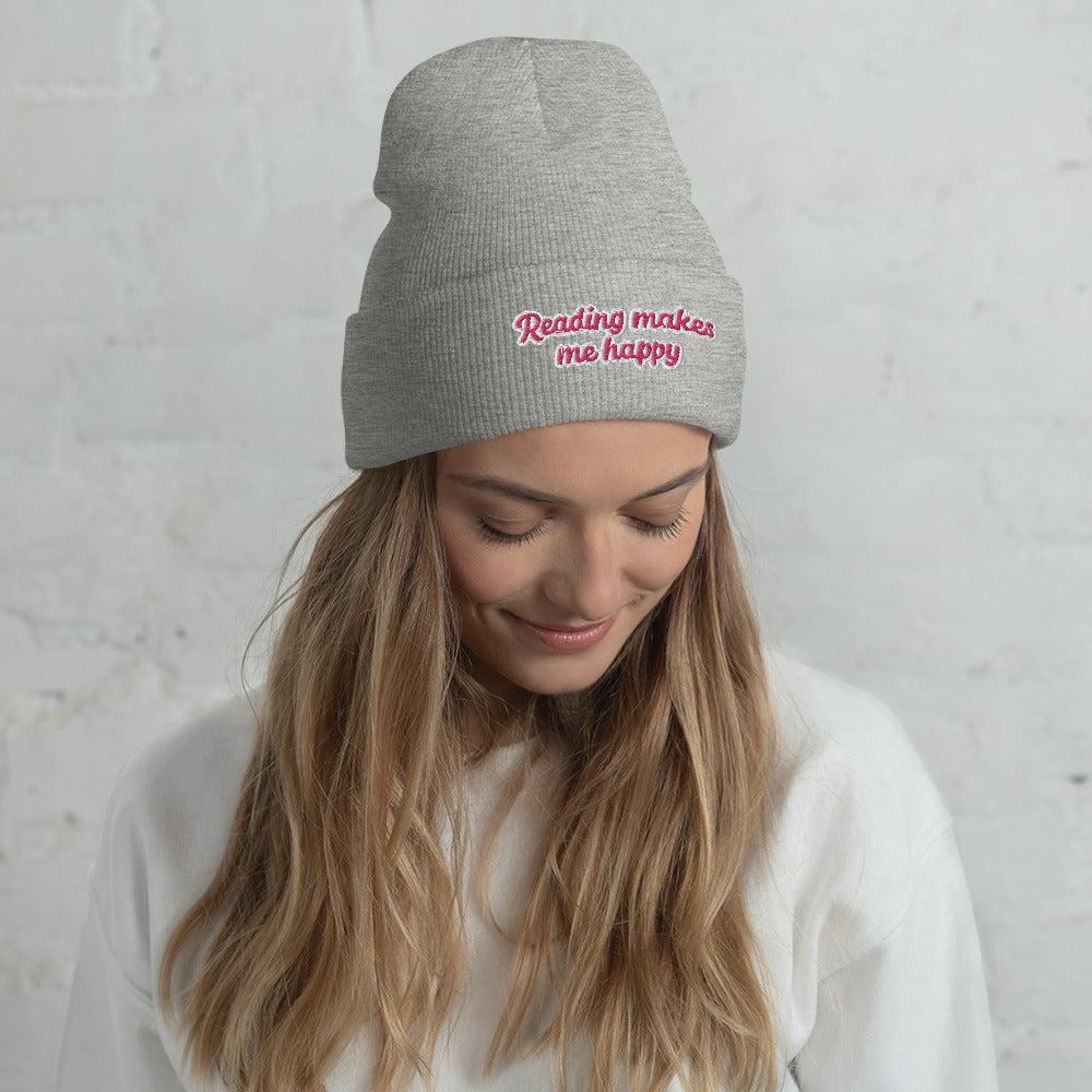 READING MAKES ME HAPPY - Cuffed Beanie